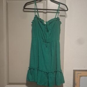 Lush Green Sleeveless Ruffle Top